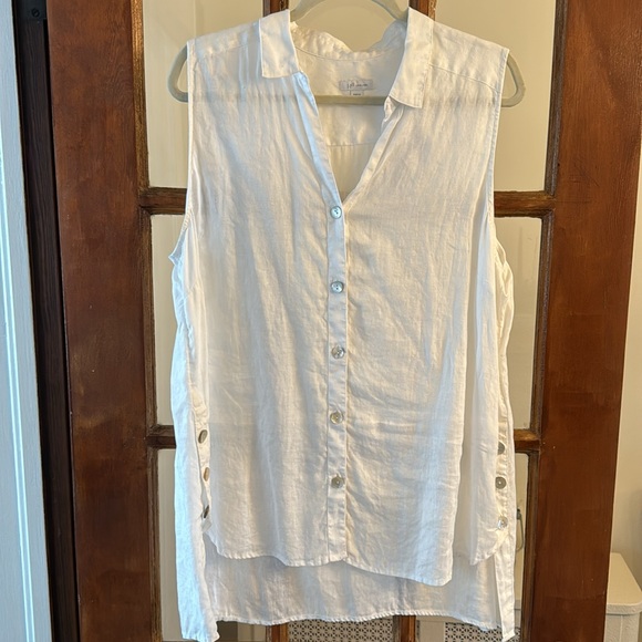 J Jill  White Linen button down tunic Size XL - Picture 2 of 7